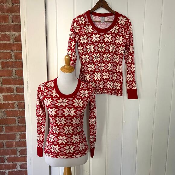 Hanna Andersson Adult Scandi Snowflake Long John Pajama Top M & XS Bundle 2 - Picture 9 of 9